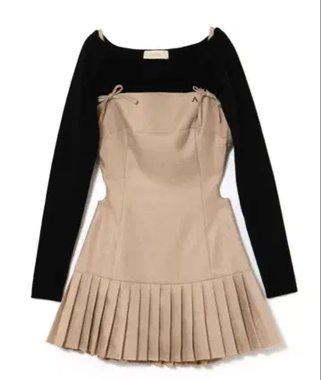 andmary Karen knit set mini dress beige