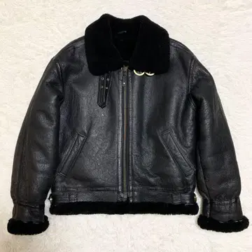 B-3 리얼 무스탕 플라이트 봄버 자켓 올 블랙 양가죽 레어