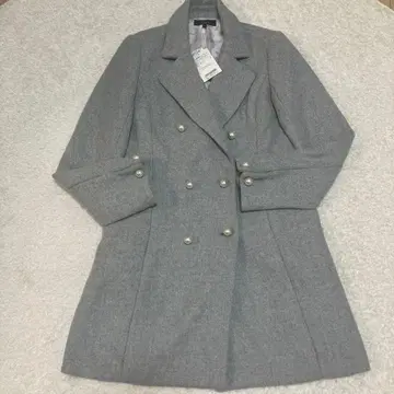 미사용 새상품 rienda 리엔다 펄 버튼 체스터 코트 그레이