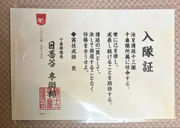 BLEACH WORLD 입대증 10번대 히츠가야