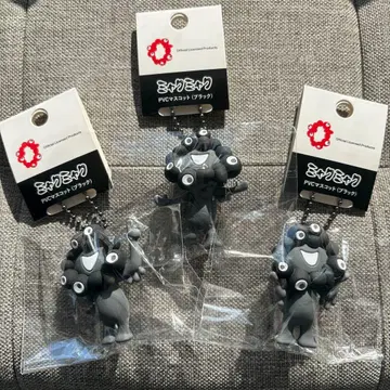 블랙 미야쿠미야쿠 PVC 마스코트 ABC 3종 세트 키링 3D 블랙