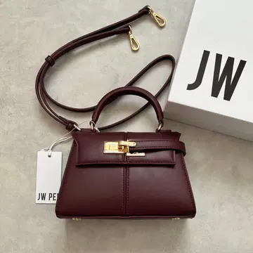 JW PEI Elise 탑 핸들 백 딥 버건디
