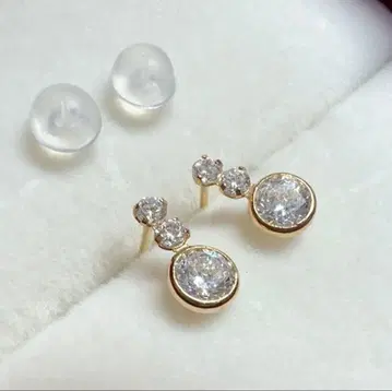 B6510 다이아몬드 귀걸이 k10 금 골드 캐치