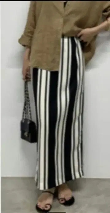 loungedress 스트라이프 타이트 스커트