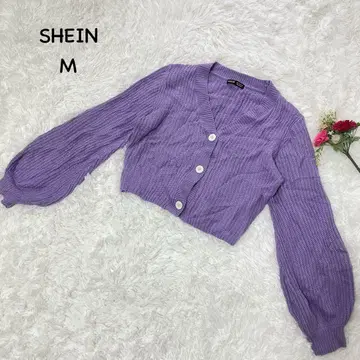 쉬인 [ M ] 퍼플 크롭 가디건 M