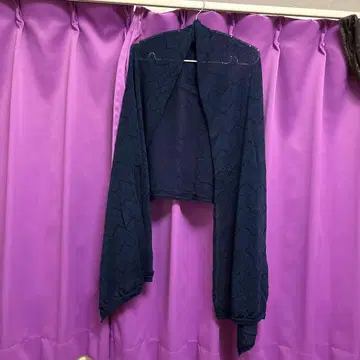 나카가와 마사시치 상점 시스루 편직 무늬 네이비 스톨 판초