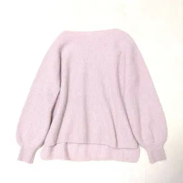 TIARA 티아라 편아제 보트넥 니트 울 폭스 핑크