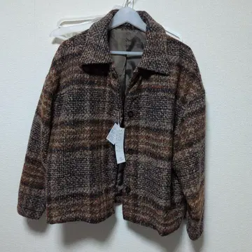 브라운 계열 체크 LL 사이즈