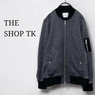 더샵 TK 다케오 키쿠치 속기모 더블 지퍼 트위드 자켓 MA-1 블루종