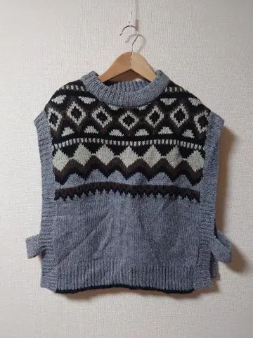 사만사 모스모스 자카드 니트 베스트 그레이 sm2