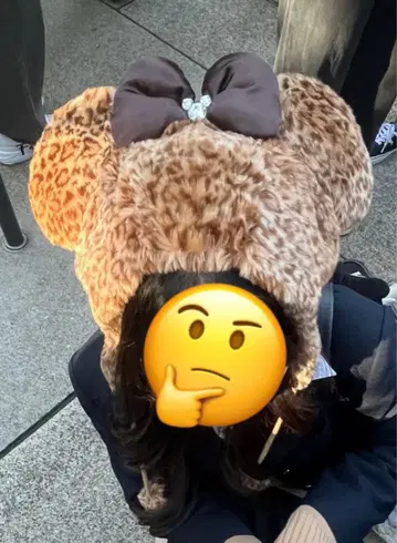 미니 팬캡 레오파드 무늬 브라운