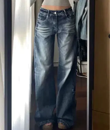 스트레이트 플레어 데님 팬츠