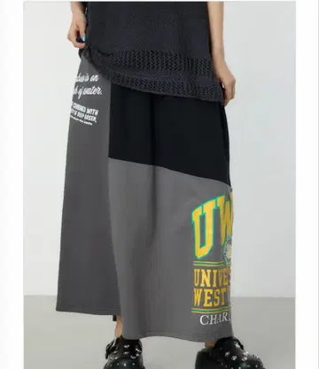 로데오 크라운 커스텀 리메이크 스커트 블랙