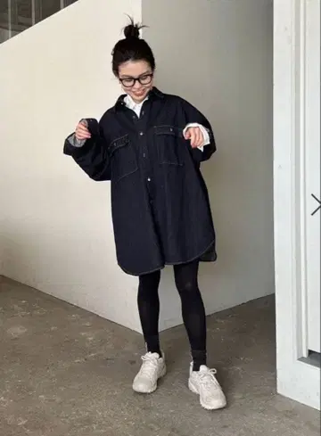 지나시스 모듬 데님 BIG 셔츠 자켓 원 워시