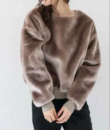 착용 횟수 적음! Loungedress 퍼 풀오버 브라운 F