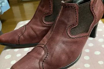 브라운 가죽 사이드 고어 부티 23cm