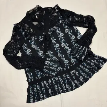 H&M x ERDEM 꽃무늬 레이스 블라우스 긴팔