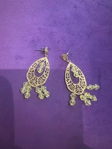 골드 레이스 무늬 드롭 귀걸이 벨 분장 귀걸이 디즈니