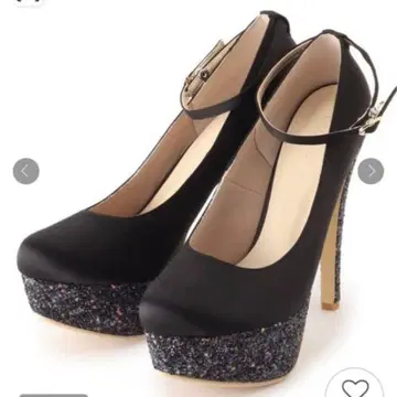통굽 3WAY 글리터 초하이힐 펌프스 블랙
