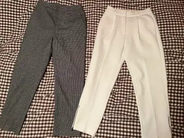 sheller 셰리에 트위드 체크 팬츠 화이트 맨투맨 팬츠