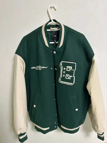 H&M 바시티 자켓 그린