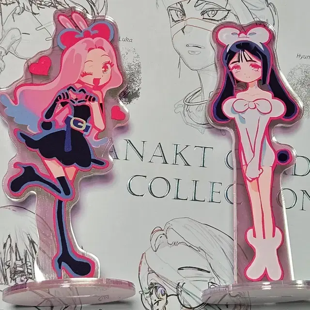 에이스테 토끼 아크릴 스탠드+포카 미지수아 일괄