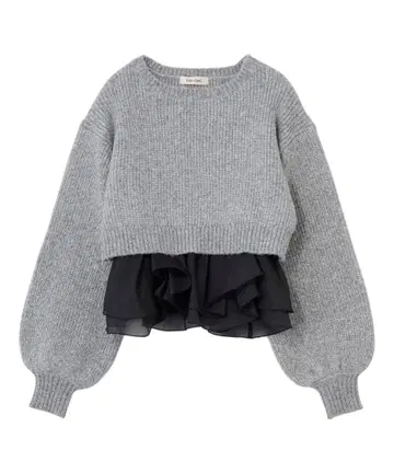 COCODEAL 페플럼 블라우스 x 퍼프 슬리브 니트 세트