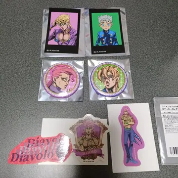 죠죠 스티커 컬렉션 디아볼로 캔뱃지 도피오 세트