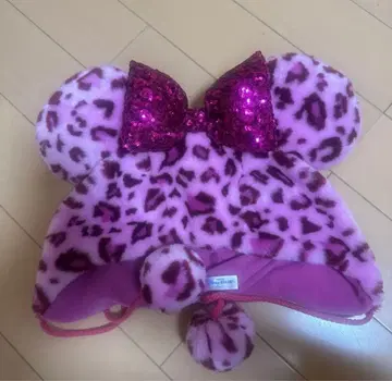 디즈니 미니 레오파드 무늬 팬캡 핑크