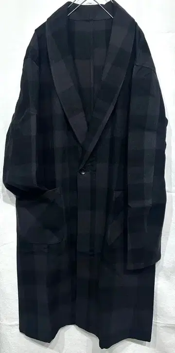 BACKLASH 울 체크 롱 코트 / 백래쉬 가운 레더 라이더스