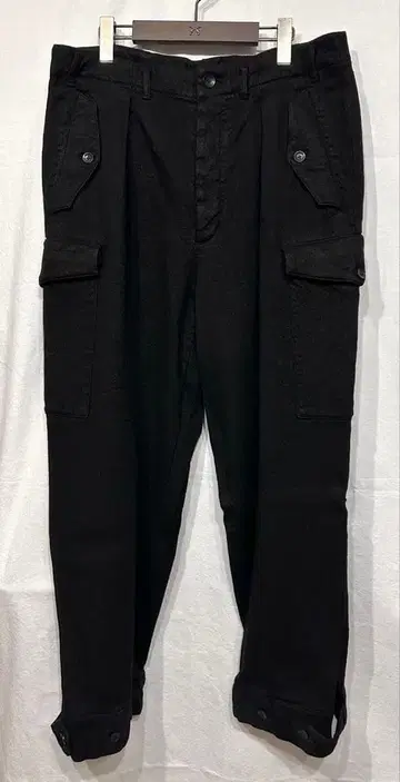 BACKLASH 울 린넨 제품 염색 카고 팬츠/백래쉬 사루엘 와이드