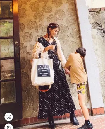 오메카시 도트 라메 원피스