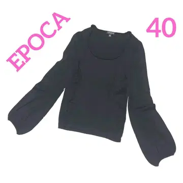 새상품급 에포카 벌룬 슬리브 니트 울 100% 셔링 40/M 상당