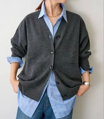 이번 시즌 spick & span 그레이 니트 가디건 버튼 포함