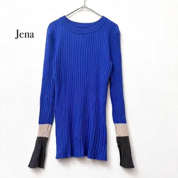 제나 에스파스 멜베이유 니트 [F] 블루 타이트 레이온 혼방 스웨터