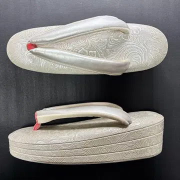 특가 고급 조리 저반발 3단 엠보 사라사 꽃 펄 앞굽 주황 x 화이트