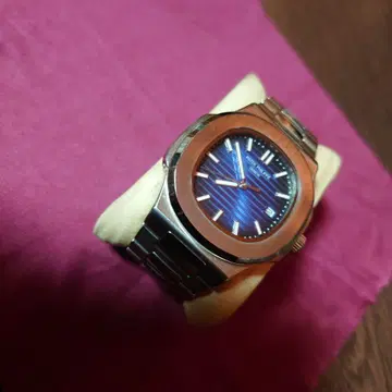 자동 와인딩 시계 파랑 스테인리스 스틸