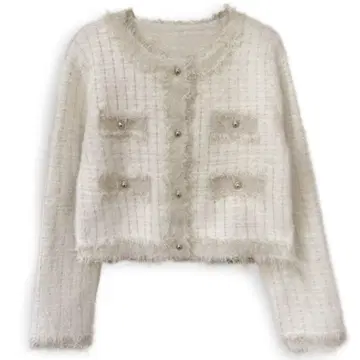 GRL 프린지 샤기 니트 가디건[lt144] 아이보리