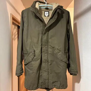 GAP 플리스 안감 올리브 모즈 코트