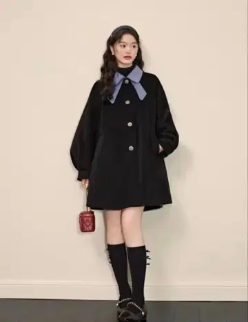 KUOSE 리본 칼라 코트 L