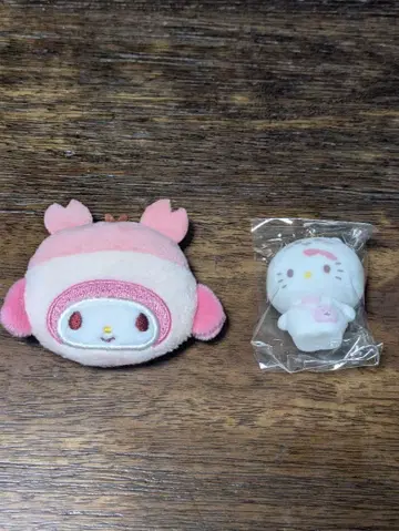 산리오 치이카와(먼작귀) 마이멜로디 헤어 클립 키티 플로키 마스코트 참