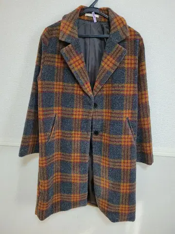 여성용 아우터 체스터 코트 체크 셰트와