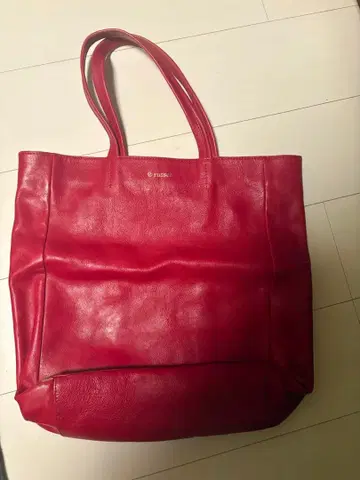 russet 빨간색 가죽 토트백