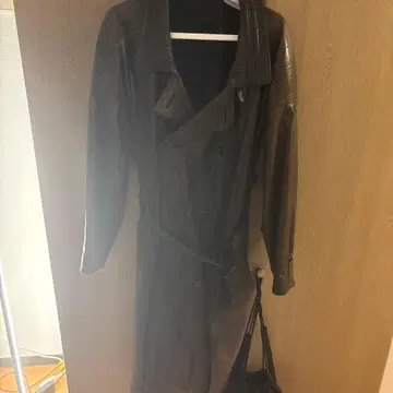 비노-란체 다크 브라운 가죽 트렌치코트