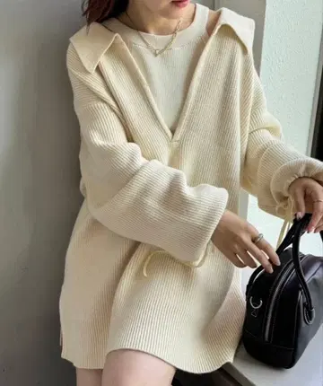 mystic 카라 부착 BIG 니트 미스틱