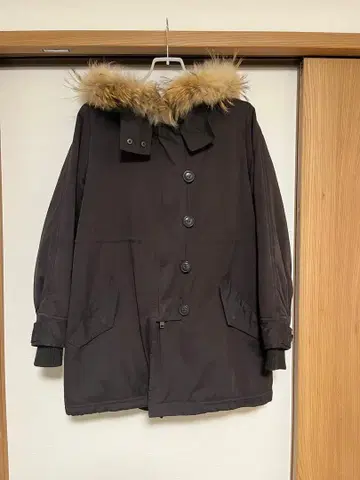 Heather 퍼 탈부착 코트 차콜 계열 (퍼 탈부착 가능)