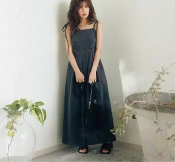 LAVANDA 데님 리본 살로펫