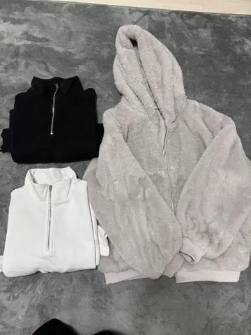 에모다 퍼 자켓 GU 하프 지퍼 상의 3종 세트