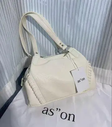 as'on 화이트 토트백 뜨개질 디자인