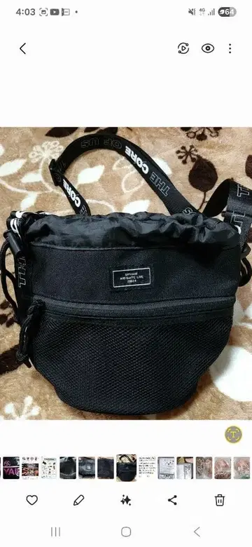 SPYAIR 굿즈 숄더 버킷 백 블랙